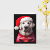 Kuvasz hond met kerstmuts kerstmis eigenaar lov kaart (Gele Bloem)