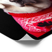 Kuvasz hond met kerstmuts kerstmis eigenaar lov poster (Hoek)