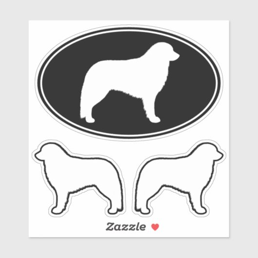 Kuvasz Hondenras Silhouetten Vinyl Sticker Set (Vel)