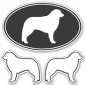 Kuvasz Hondenras Silhouetten Vinyl Sticker Set (Voorkant)