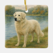 Kuvasz Keramisch Ornament (Voorkant)