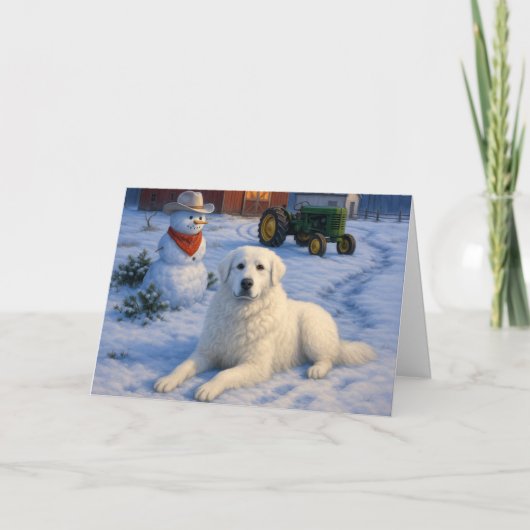 Kuvasz Kerstkaart Feestdagen Kaart (Voorkant)