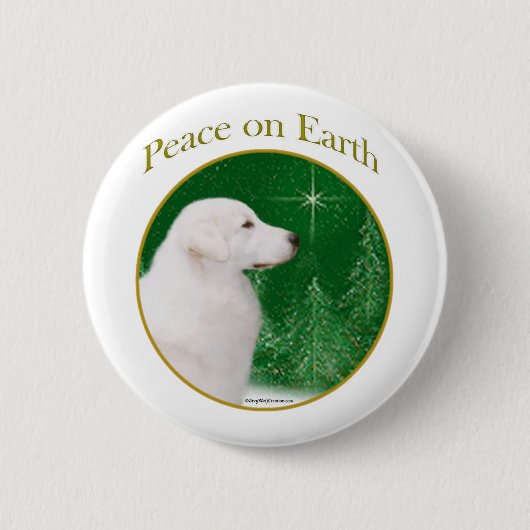 Kuvasz Peace Ronde Button 5,7 Cm (Voorkant)