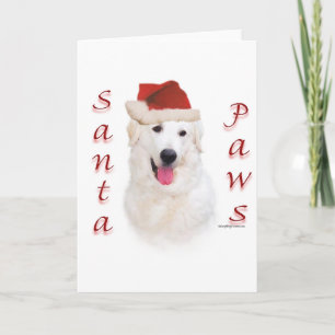 Kuvasz Santa Paws Feestdagen Kaart