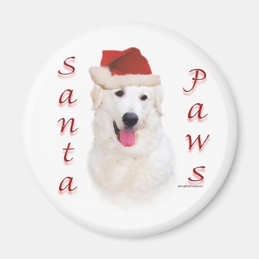 Kuvasz Santa Paws Magneet (Voorkant)