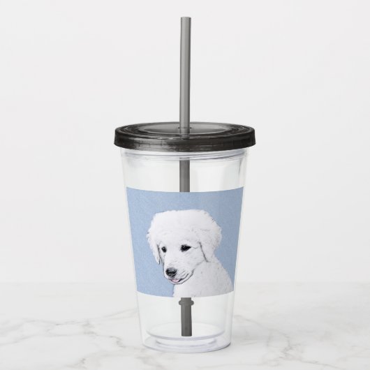 Kuvasz-schildering - Cute Original Dog Art Acryl Drinkbeker (Voorkant)