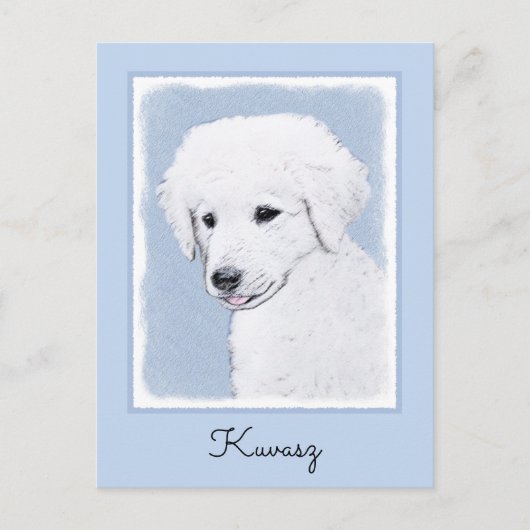 Kuvasz-schildering - Cute Original Dog Art Briefkaart (Voorkant)