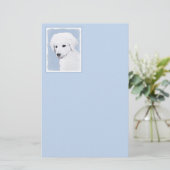 Kuvasz-schildering - Cute Original Dog Art Briefpapier (Staand voorkant)