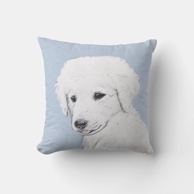 Kuvasz-schildering - Cute Original Dog Art Buitenkussen (Voorkant)