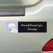 Kuvasz-schildering - Cute Original Dog Art Bumpersticker (Op auto)