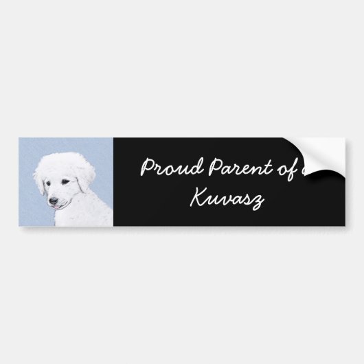 Kuvasz-schildering - Cute Original Dog Art Bumpersticker (Voorkant)
