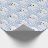 Kuvasz-schildering - Cute Original Dog Art Cadeaupapier (Hoek)