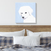 Kuvasz-schildering - Cute Original Dog Art Canvas Afdruk (Insitu (Slaapkamer))