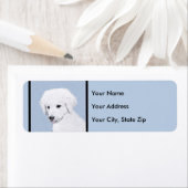 Kuvasz-schildering - Cute Original Dog Art Etiket (Insitu)