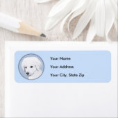 Kuvasz-schildering - Cute Original Dog Art Etiket (Insitu)