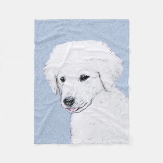 Kuvasz-schildering - Cute Original Dog Art Fleece Deken (Voorkant)
