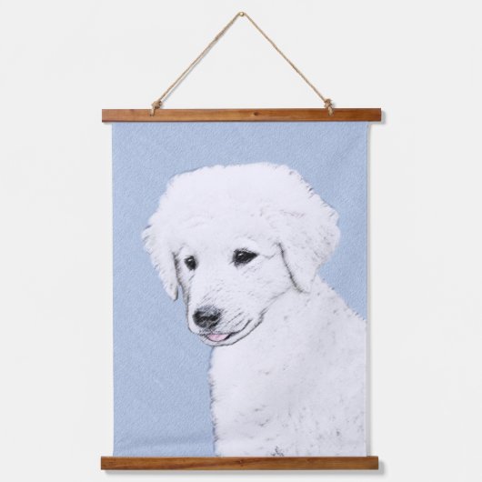 Kuvasz-schildering - Cute Original Dog Art Hangend Wandkleed (Voorkant)