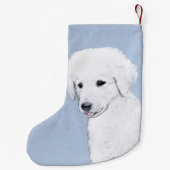 Kuvasz-schildering - Cute Original Dog Art Kleine Kerstsok (Achterkant)