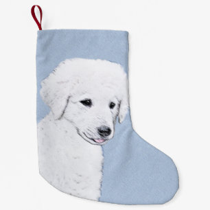 Kuvasz-schildering - Cute Original Dog Art Kleine Kerstsok