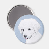 Kuvasz-schildering - Cute Original Dog Art Magneet (Voorkant / Achterkant)