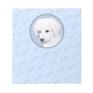 Kuvasz-schildering - Cute Original Dog Art Notitieblok