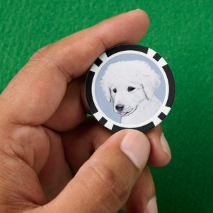 Kuvasz-schildering - Cute Original Dog Art Poker Chips