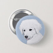 Kuvasz-schildering - Cute Original Dog Art Ronde Button 5,7 Cm (Voorkant /achterkant)