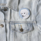 Kuvasz-schildering - Cute Original Dog Art Ronde Button 5,7 Cm (In situ)