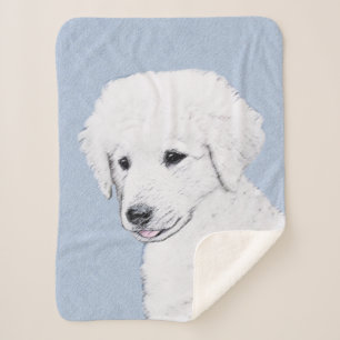 Kuvasz-schildering - Cute Original Dog Art Sherpa Deken