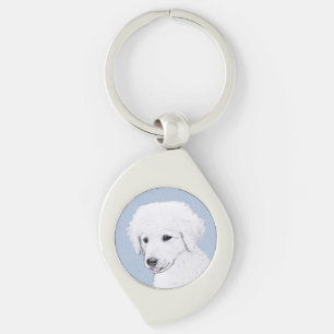 Kuvasz-schildering - Cute Original Dog Art Sleutelhanger