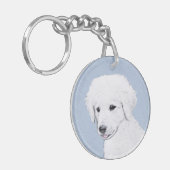 Kuvasz-schildering - Cute Original Dog Art Sleutelhanger (Voorkant Links)