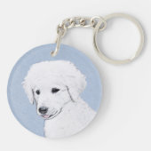 Kuvasz-schildering - Cute Original Dog Art Sleutelhanger (Achterkant)