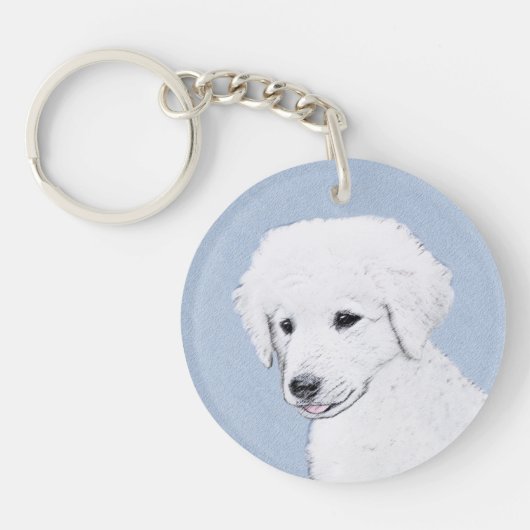 Kuvasz-schildering - Cute Original Dog Art Sleutelhanger (Voorkant)