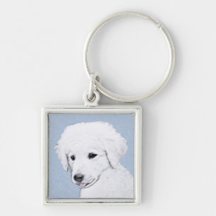 Kuvasz-schildering - Cute Original Dog Art Sleutelhanger