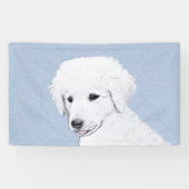 Kuvasz-schildering - Cute Original Dog Art Spandoek (Horizontaal)