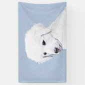 Kuvasz-schildering - Cute Original Dog Art Spandoek (Verticaal)