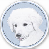 Kuvasz-schildering - Cute Original Dog Art Sticker (Voorkant)