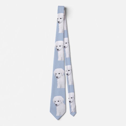 Kuvasz-schildering - Cute Original Dog Art Stropdas (Voorkant)