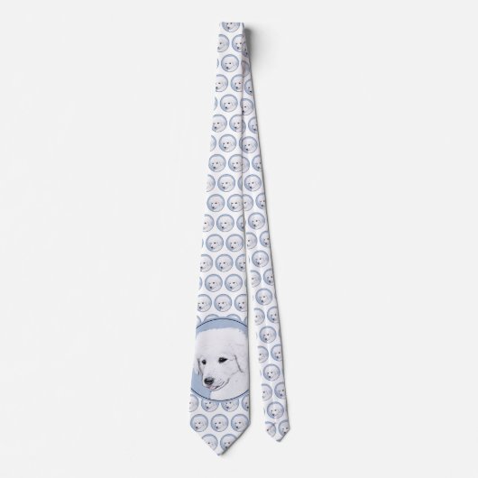 Kuvasz-schildering - Cute Original Dog Art Stropdas (Voorkant)