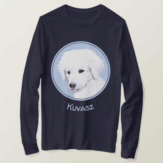 Kuvasz-schildering - Cute Original Dog Art T-shirt (Design voorkant)