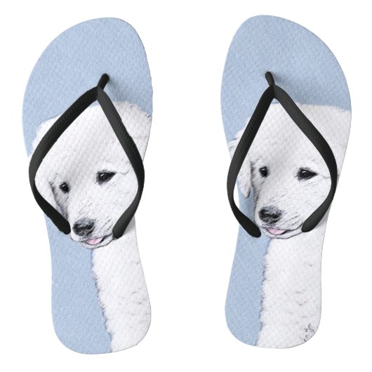 Kuvasz-schildering - Cute Original Dog Art Teenslippers (Voetbed)