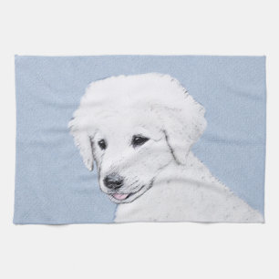 Kuvasz-schildering - Cute Original Dog Art Theedoek