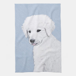 Kuvasz-schildering - Cute Original Dog Art Theedoek