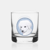 Kuvasz-schildering - Cute Original Dog Art Whisky Glas (Voorkant)