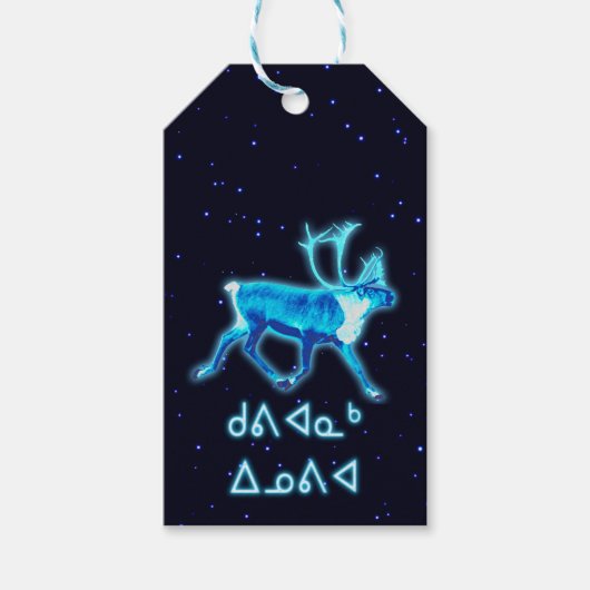 Kuvianak Innovia - Blue Cariou (rendier) Cadeaulabel (Voorkant)