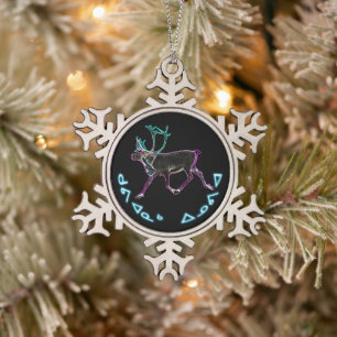 Kuvianak Innovia - Elektrische Kariboe Tin Sneeuwvlok Ornament