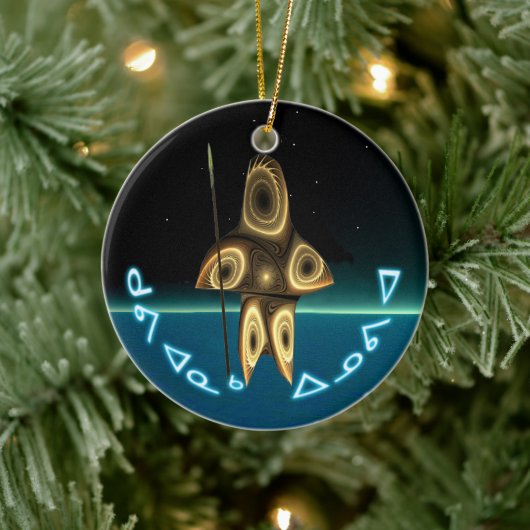 Kuvianak Innovia - Fractal Inuit Hunter Keramisch Ornament (Boom)