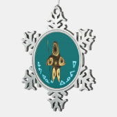 Kuvianak Innovia - Fractal Inuit Hunter Tin Sneeuwvlok Ornament (Rechts)