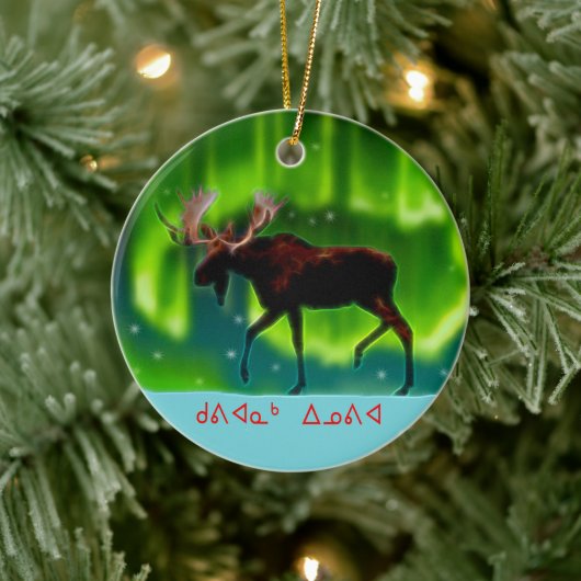 Kuvianak Innovia - Northern Lights Moose Keramisch Ornament (Boom)