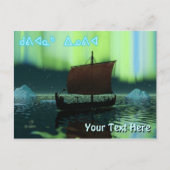 Kuvianak Innovia - Viking Ship and Northern Lights Briefkaart (Voorkant)